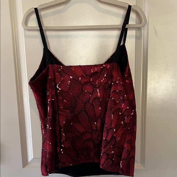 White House Black Market Red Sequin Camisole - Picture 4 of 7